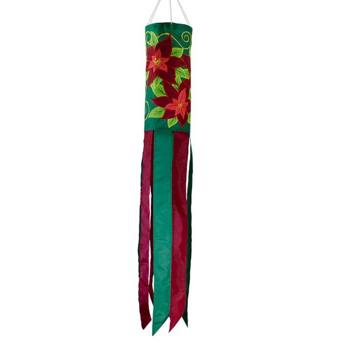 Poinsettia windsock, 40" long
