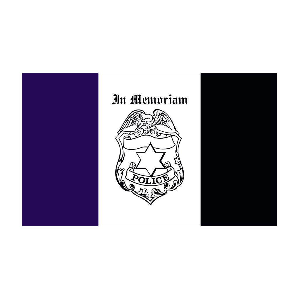 Police mourning flag to honor law enforcement, for outdoor use.