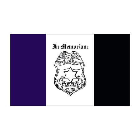 Police mourning flag to honor law enforcement, for outdoor use.