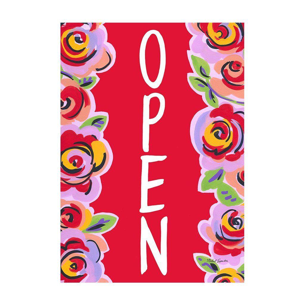 Red Floral Open House Banner