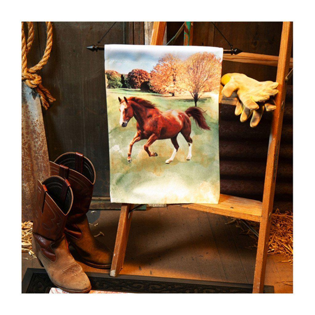 Running Horse Garden Flag makes a great gift for equestrians. 