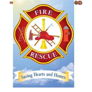 Fire & Rescue - Saving Hearts and Homes house banner for firefighters