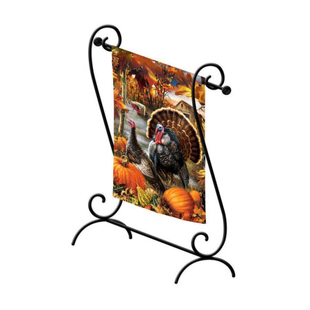 Scroll Garden Flag Stand for indoor display