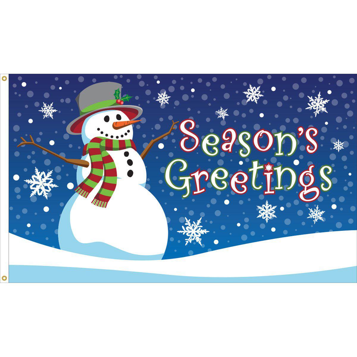 Season's Greetings 3' x 5' Boutique Flag, snowman