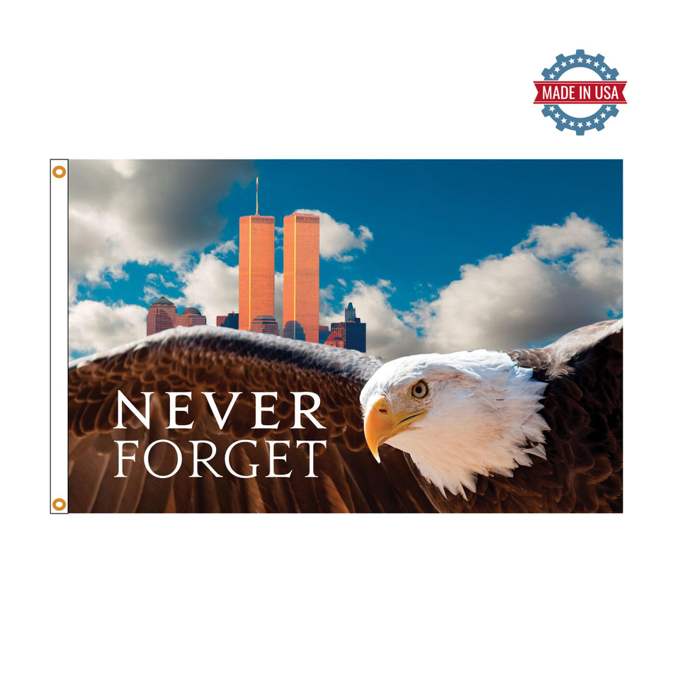 Never Forget 911 Eagle 3x5 flag - September 11th flag