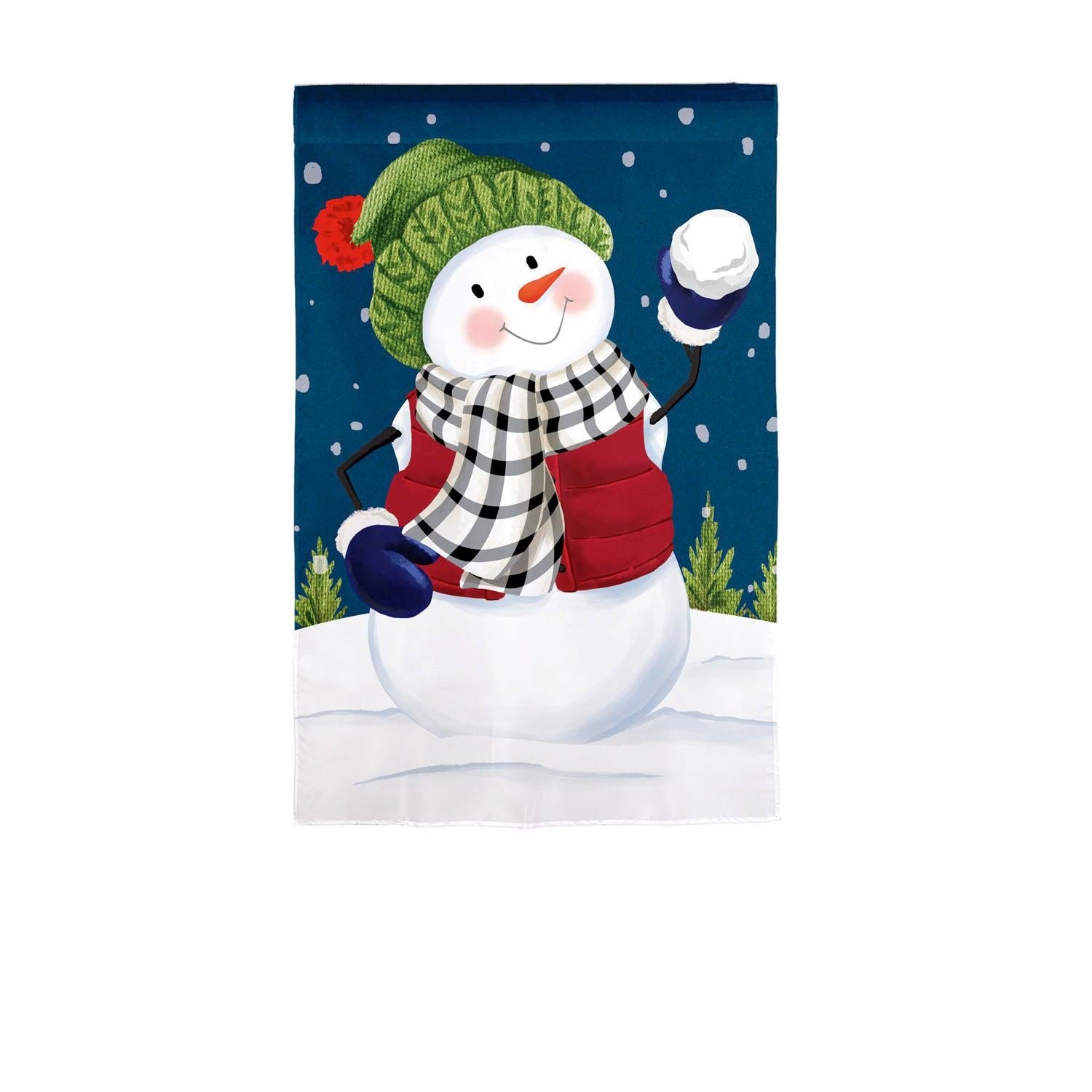The Snow Fun house banner features a happy snowman preparing to toss a snowball. 