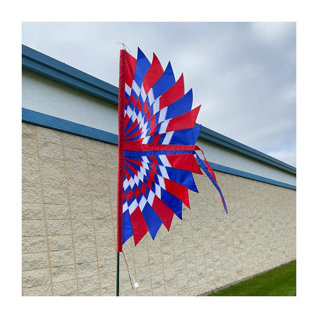 SoundWinds banners, designed by textile artist David Ti, are inspired by Native American artwork with vibrant colors and bold designs to give a stunning accent to any home or business. 