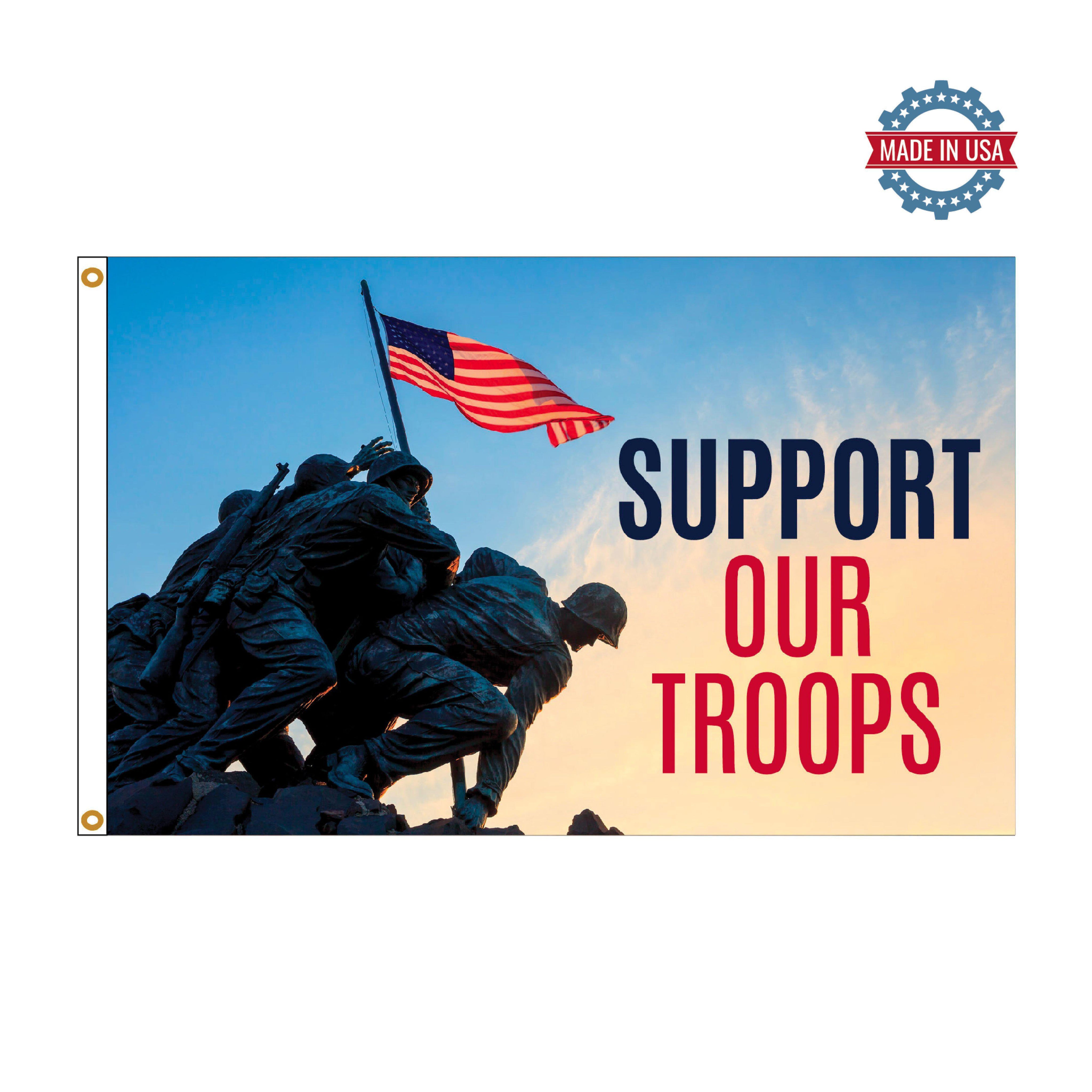 Support Our Troops 3' x 5' boutique flag