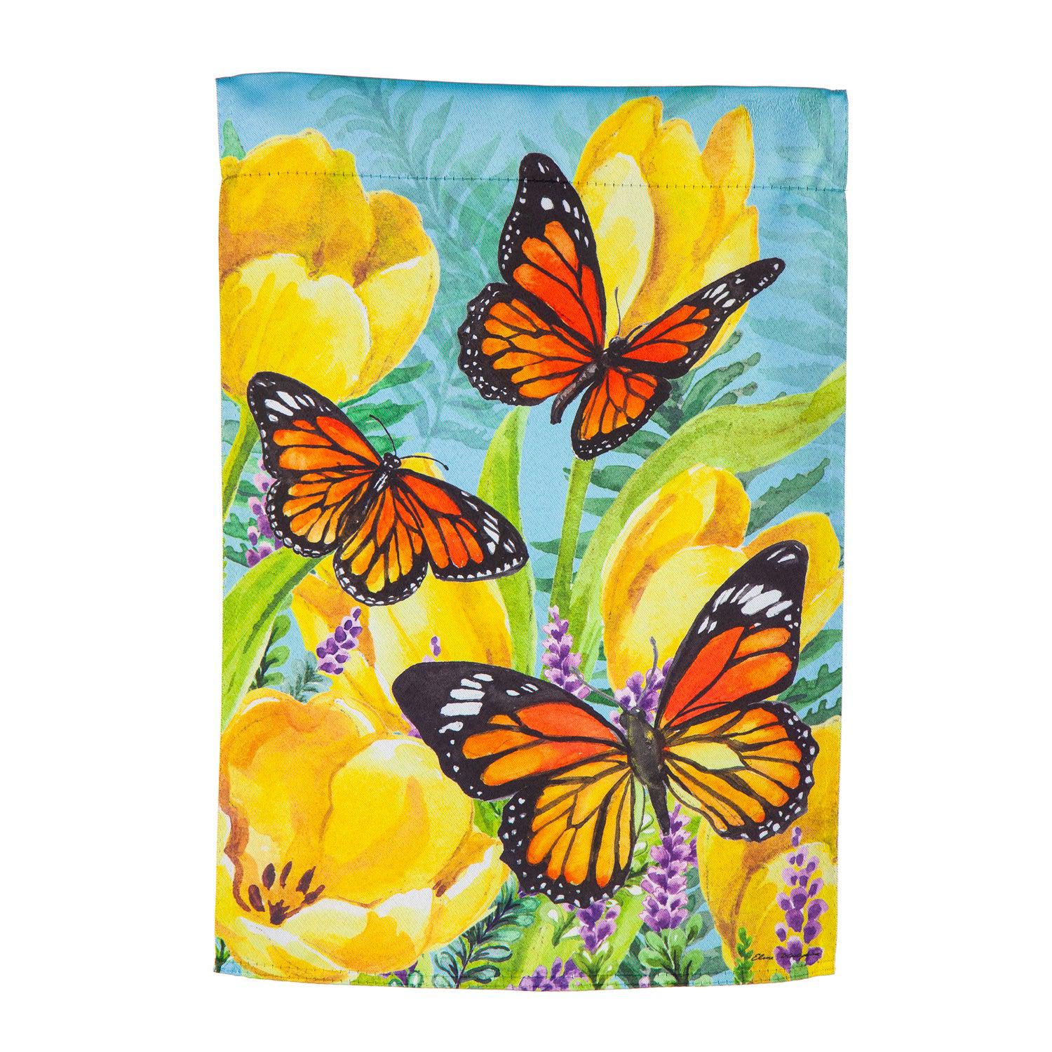 Tulip and Butterfly Garden Flag