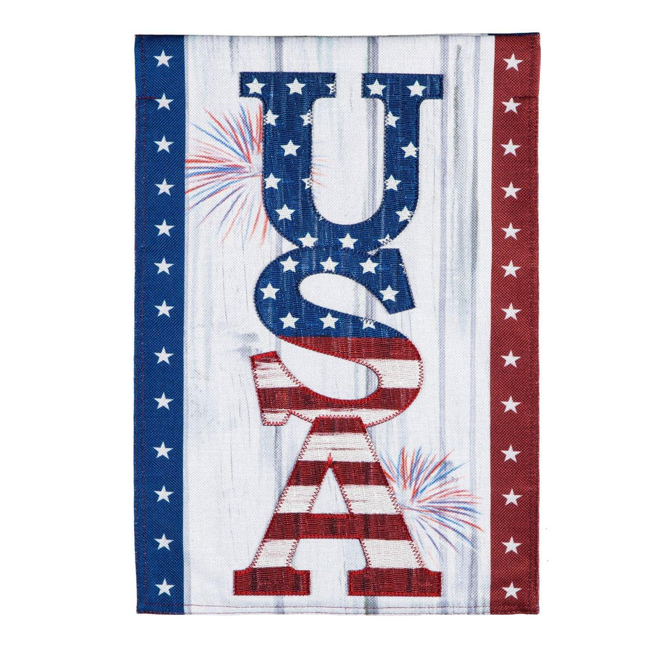 USA Fireworks Garden Flag