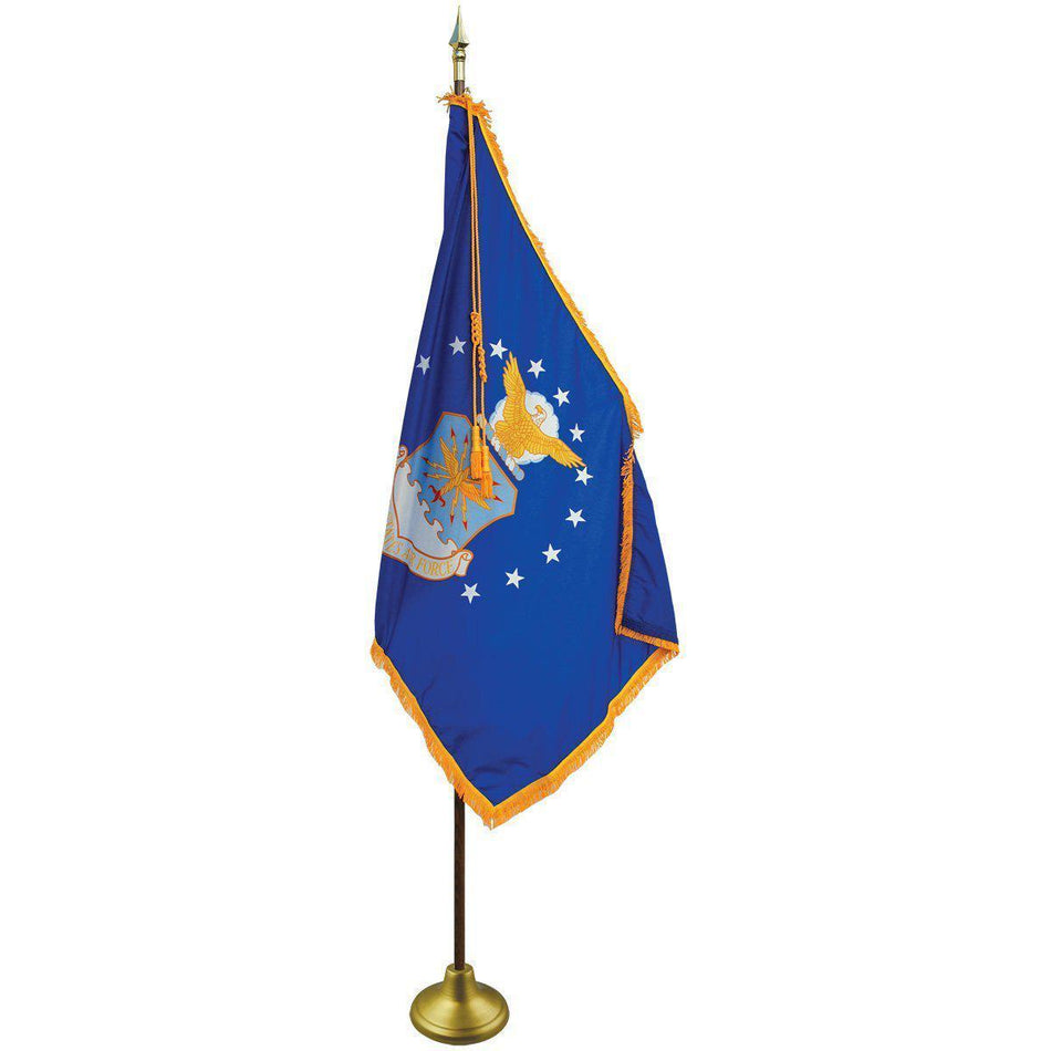 U.S. Air Force Flag with pole hem and fringe for indoor or parade use