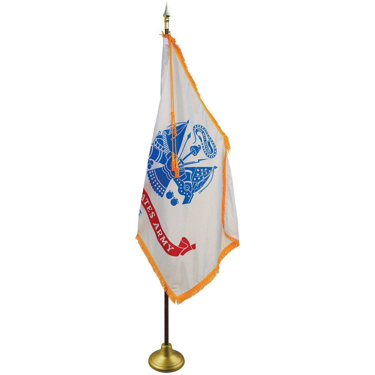 U.S. Army Flag with pole hem and fringe for indoor or parade use