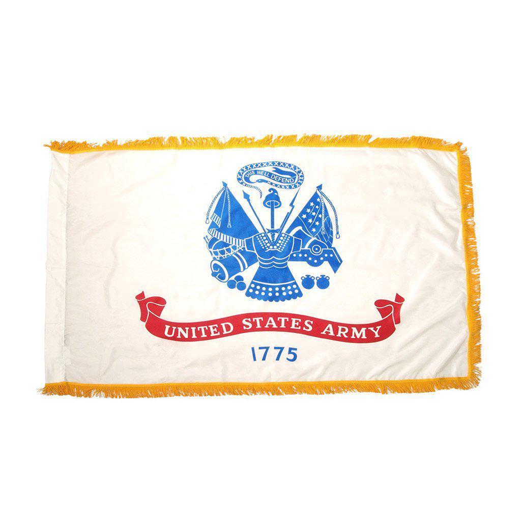 U.S. Army Flag with pole hem and fringe for indoor or parade use