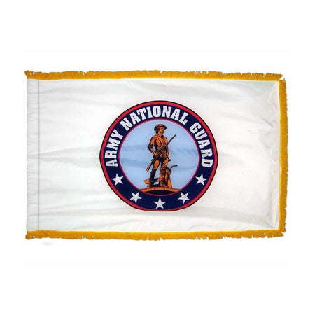 U.S. Army National Guard Flag with pole hem and fringe for indoor or parade use