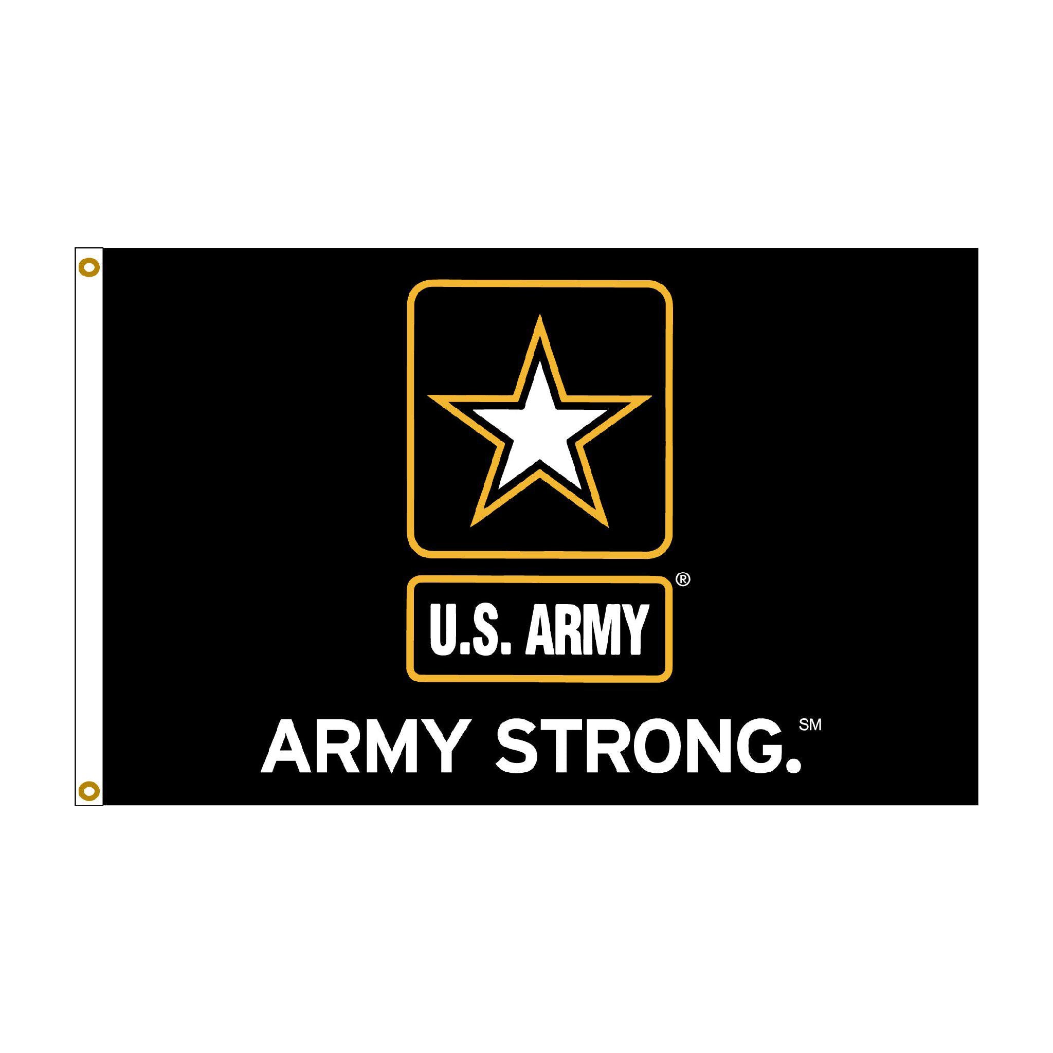 3x5 US Army Veteran Black Flag – United States Army Strong Star Banner, 100D Polyester (Trade Winds, Printed)