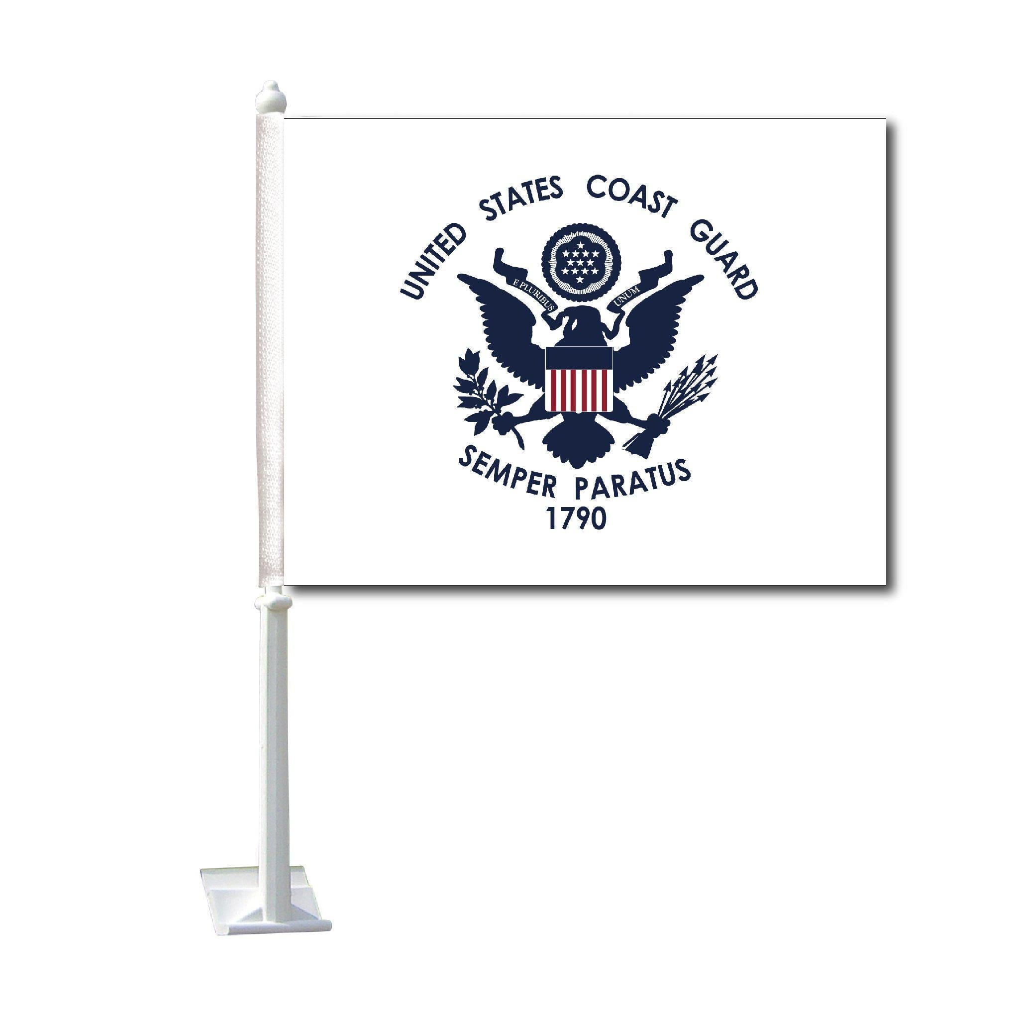 U.S. Coast Guard two-sided Car Flag 