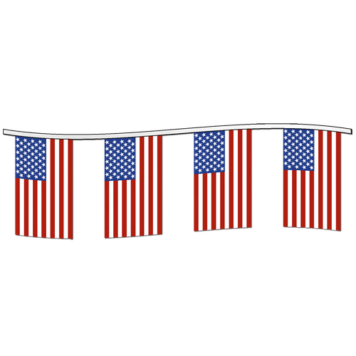 U.S. Flag Cloth Pennant Strings hold up for long-term use outdoors