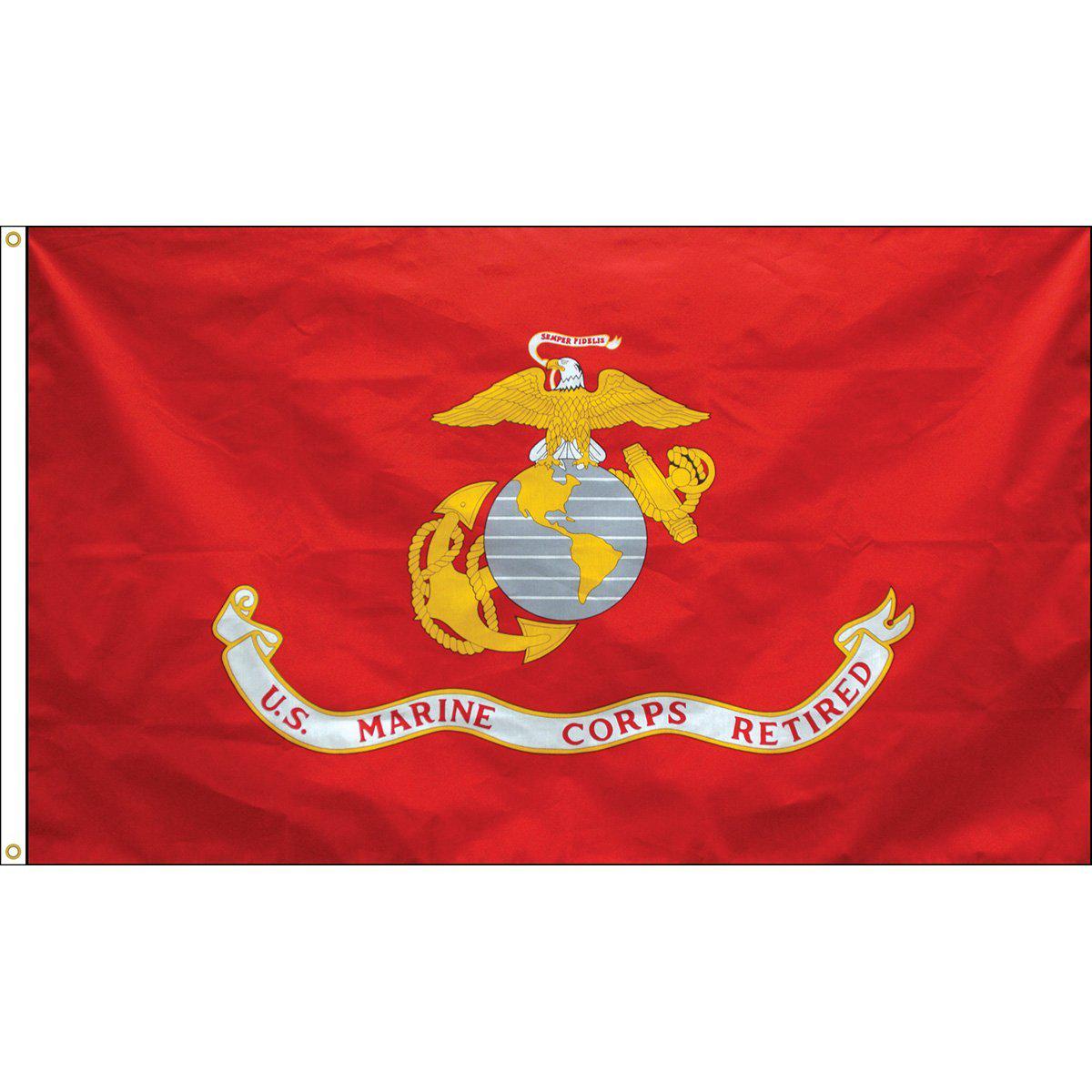 U.S. Marine Corps Retired 3' x 5' E-Poly Flag