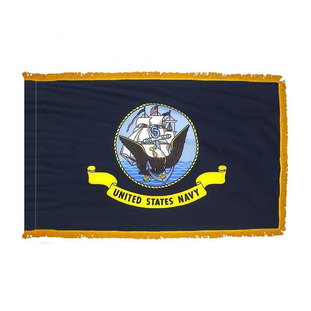 U.S. Navy Flag with pole hem and fringe