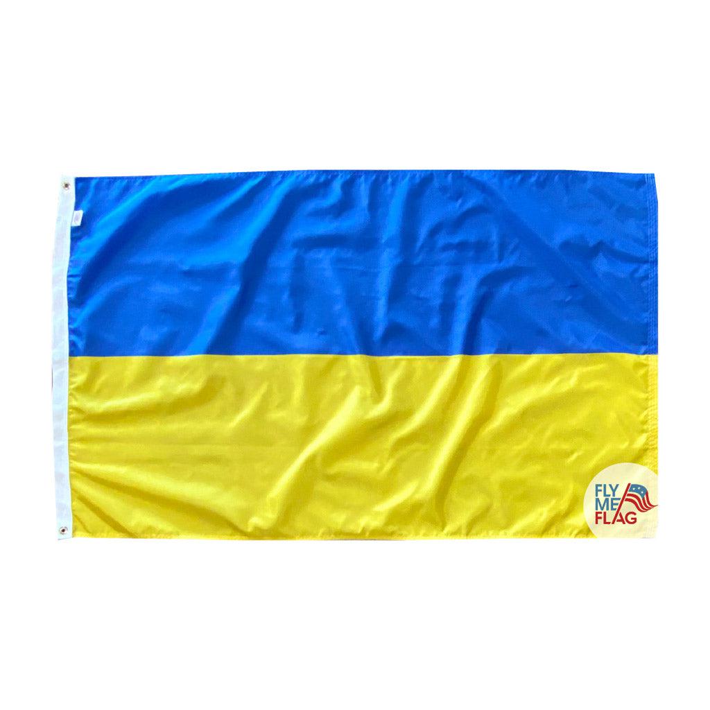 Show support with an outdoor Ukraine flag.