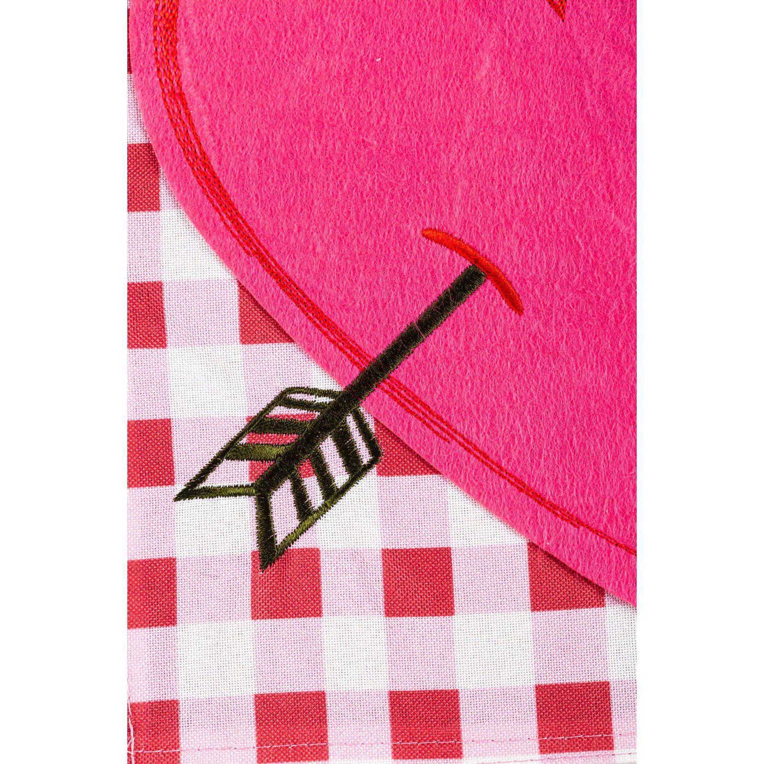The Valentine Hearts and Checks garden flag features pink and red hearts on a checked background and the words "Happy Valentine's Day". 