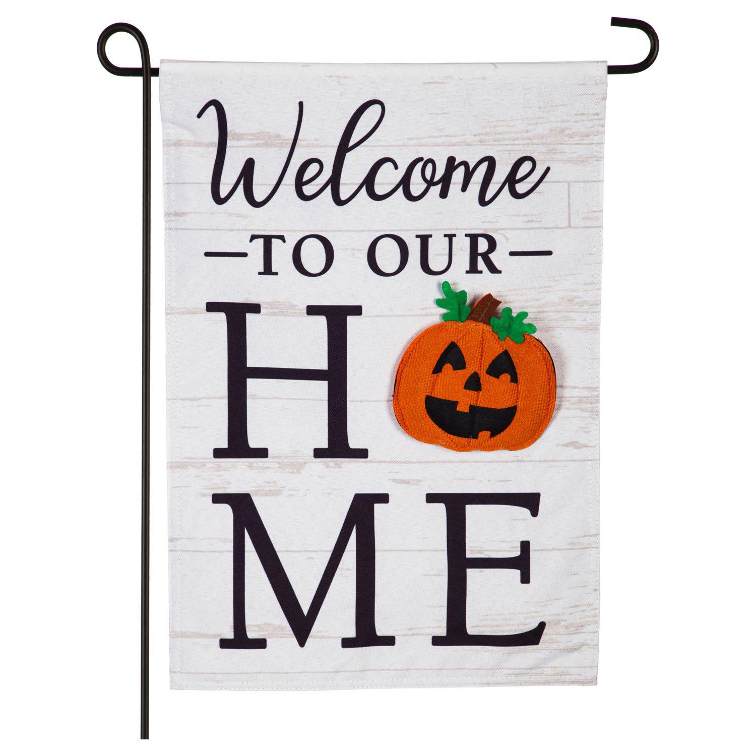 Welcome to Our Home Interchangeable Garden Flag with jack-o-lantern