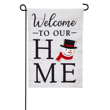 Welcome to Our Home Interchangeable Garden Flag with snowman