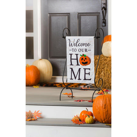 Welcome to Our Home Interchangeable Garden Flag with jack-o-lantern
