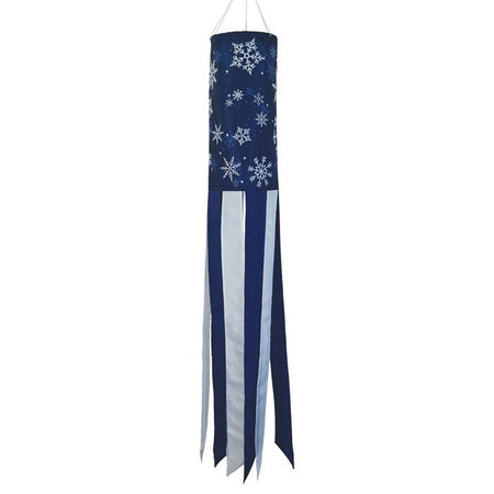Winter Wonderland Windsock with snowflakes in blue and white