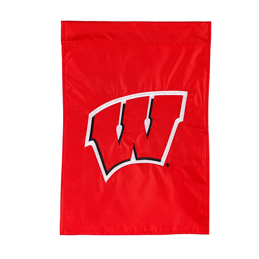 Wisconsin Badgers Logo Appliqué House Banner-House Banner-Fly Me Flag