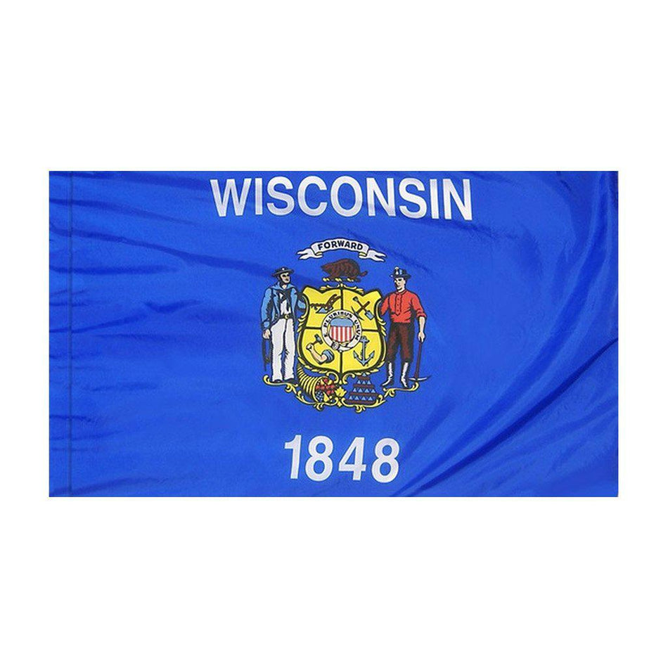 3x5 Wisconsin Banner Flag with Pole Hem or Pole Sleeve