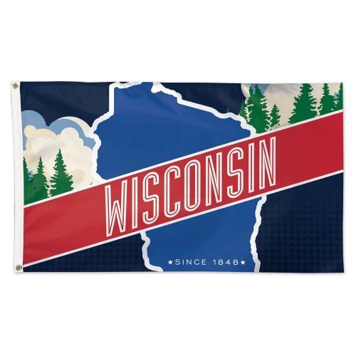 Wisconsin Deluxe 3' x 5' Flag