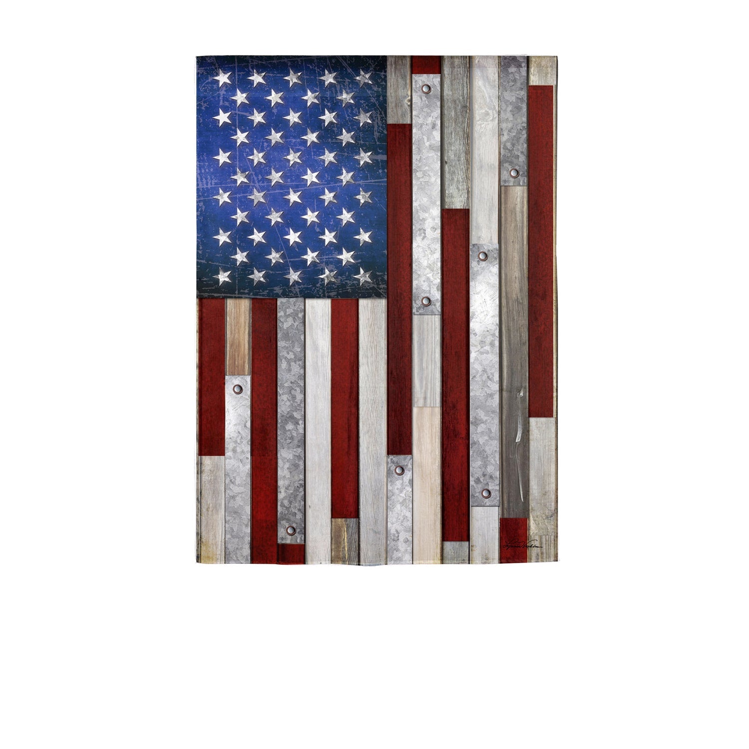 Wood Stripe American Flag Garden Suede Flag | Fly Me Flag